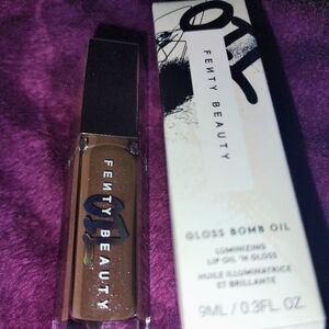 Fenty Beauty Gloss Bomb Oil - Rose Amber- Sparkling Cool Taupe Brown